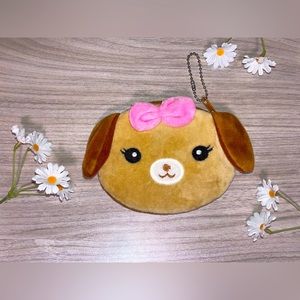 🌸 NWOT-Bowtie Dog Plush Mini Coin Purse